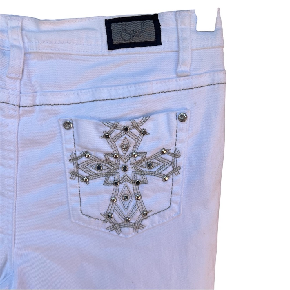 Earl Jean Women's White Boot Cut Jeans